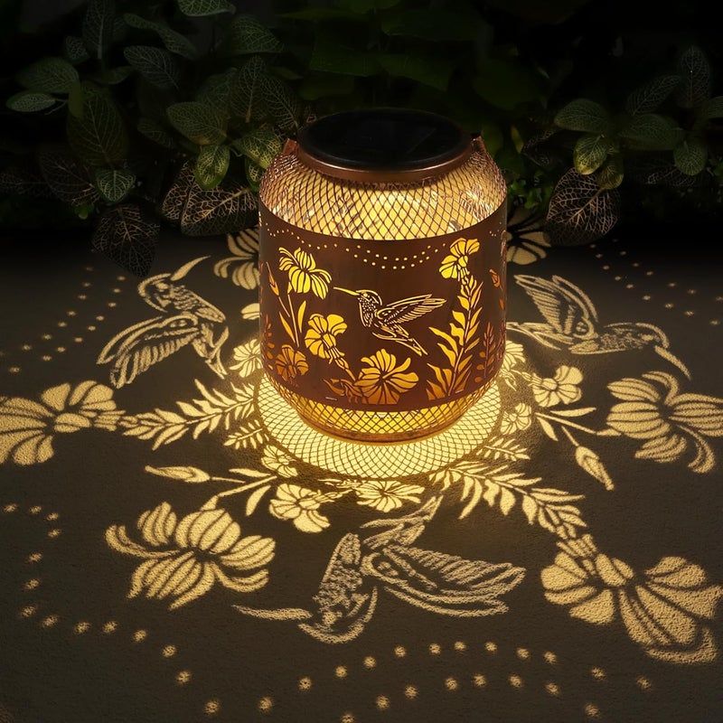 Doogarden Hummingbird Solar Lanterns Outdoor Waterproof, Birthdays Gifts for Women Mom and Grandma, Metal Hanging Lanterns Decor Garden Decorative Solar LED Light for Yard, Patio, Lawn, Porch, Backyard - Image 4